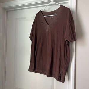 Aerie Cocoa V-Neck Tee